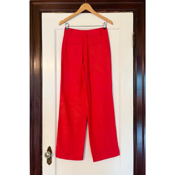 CO Collections $795 Red Wide Leg Tailored Trousers NWT- Size 0 - Picture 2 of 5